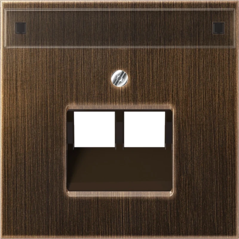 Jung LS range afdekking antiek UAE/IAE 2 connectoren MetaalMet label messing ME2969-2NAUAAT