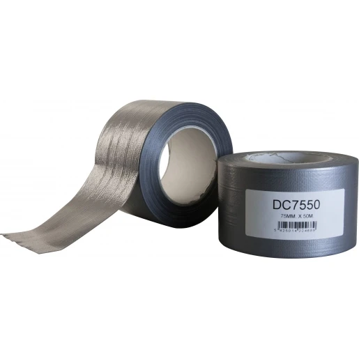 HPX Duct Tape zelfklevende tape 75mmx50m Weefsel Grijs