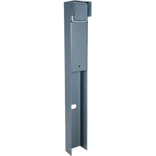 Glampère Pro+ Tuinpaal met kabeldoos afdekkap en installatiedraad 1 contactdozen Glanzend grijs IP55 NL6510GR