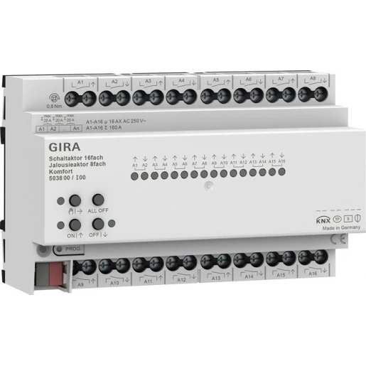 Gira Sch.-/jl.act. 16-v/8-v 16 A DIN-rail Kmf KNX Secure