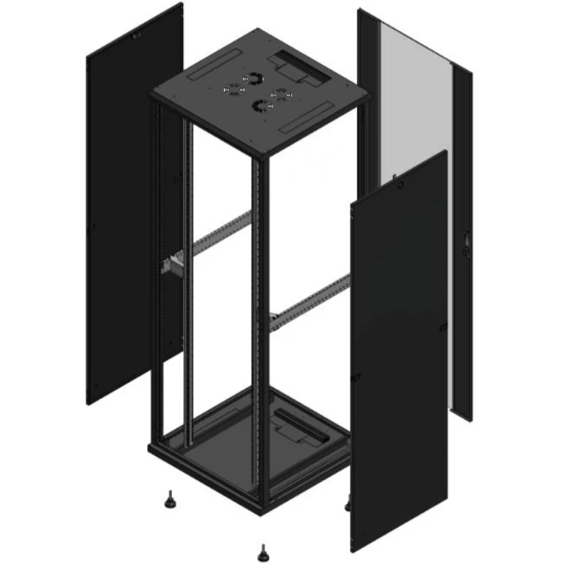 Gigamedia Vloer patchkast SP AR enkel VER 19" 47HE 800x800mm Zwart GGM 704788SPPVS