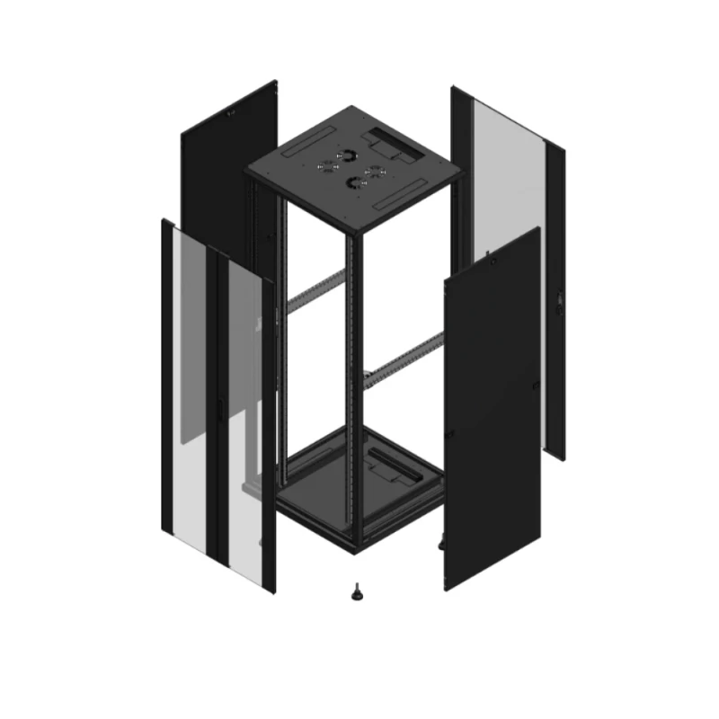 Gigamedia Vloer patchkast AV dubbel VER AR enkel VER 19" 42HE 800x800mm Zwart GGM 704288PVDPVS