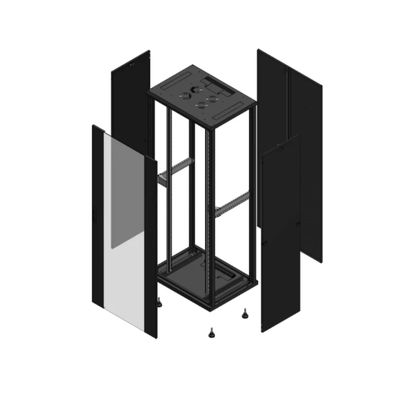 Gigamedia Vloer patchkast AV enkel VER AR dubbel TOL 19" 42HE 800x600mm Zwart GGM 704286PVSPTD