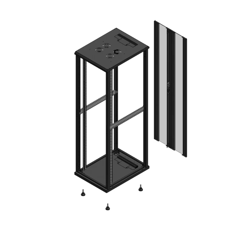 Gigamedia Vloer patchkast SP AR dubbel VER EX 19" 42HE 600x800mm Zwart GGM 704268SPPVDEX