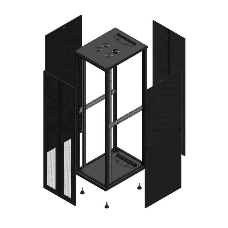 Gigamedia Vloer patchkast AV dubbel PER AR dubbel TOL 19" 42HE 600x800mm Zwart GGM 704268PPDPTD