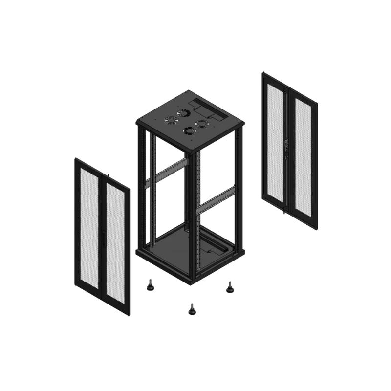 Gigamedia Vloer patchkast AV dubbel PER AR dubbel PER EX 19" 26HE 600x600mm Zwart GGM 702666PPDPPDEX