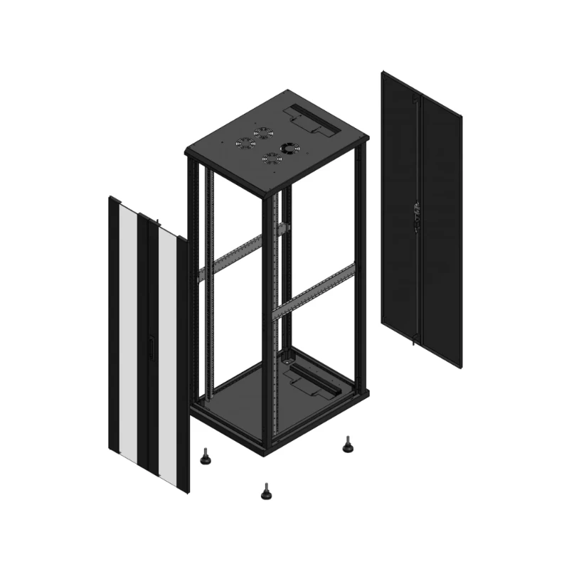 Gigamedia Vloer patchkast AV dubbel VER AR dubbel TOL EX 19" 36HE 600x800mm Zwart GGM 703668PVDPTDEX