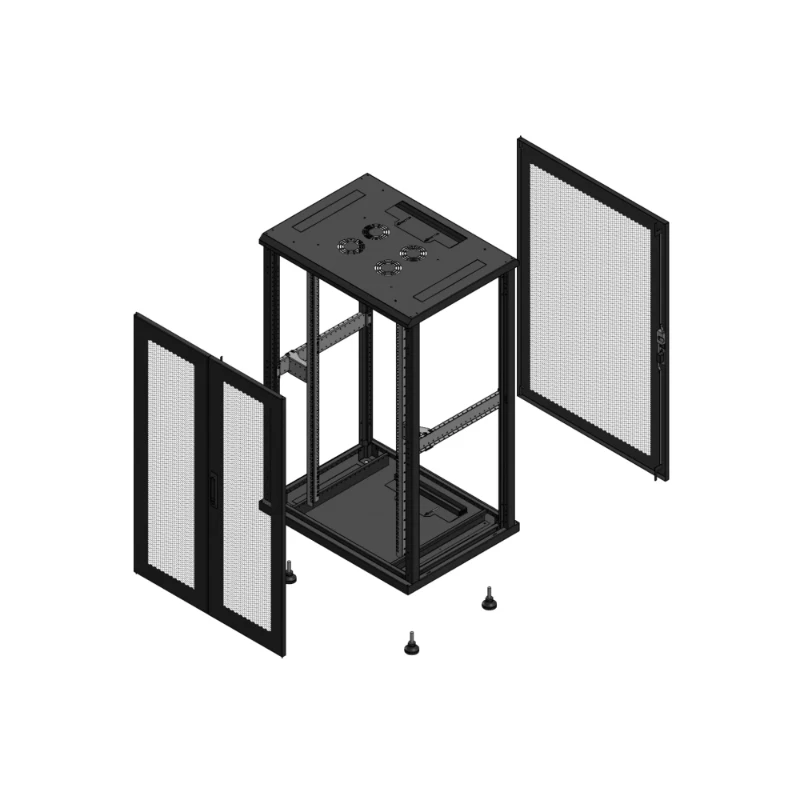 Gigamedia Vloer patchkast AV dubbel PER AR enkel PER EX 19" 26HE 800x600mm Zwart GGM 702686PPDPPSEX