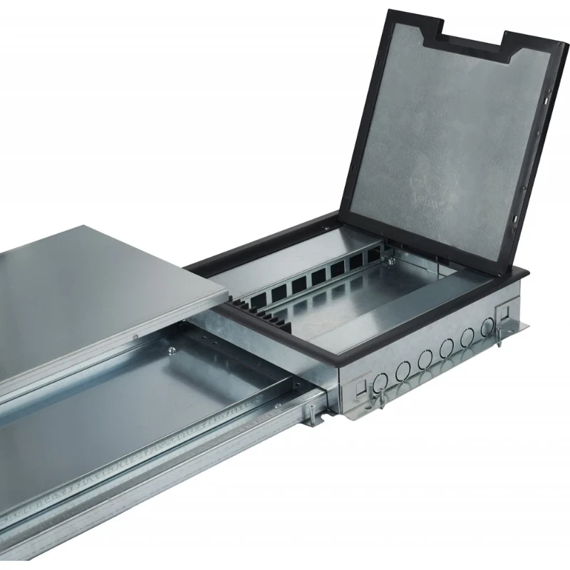 OCS vloergoot via + deksel en scheidingsschot verzonken 2-compartimenten 1990x225x27mm Deksel afneembaar 33.75.016