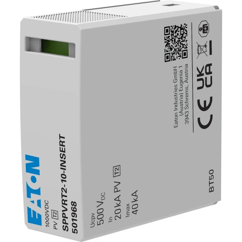 Eaton SPPVRT2-10 vervangend stekerbaar inzetstuk 1000 VDC voor SPPVRT2-10-2+