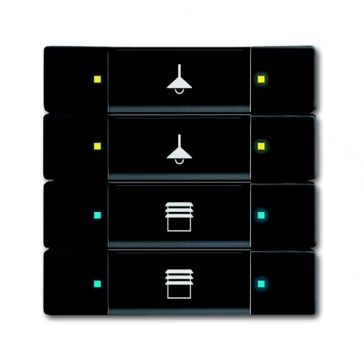 ABB Busch-Jaeger KNX, Future Tastsensor multifunctioneel KNX 8-voudig zwart met tekstv IP20 RAL 9005 2CKA006117A0220