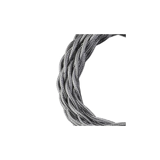 Bailey TEXTILE CABLE TWISTED 2C METALLIC SILVER 3M