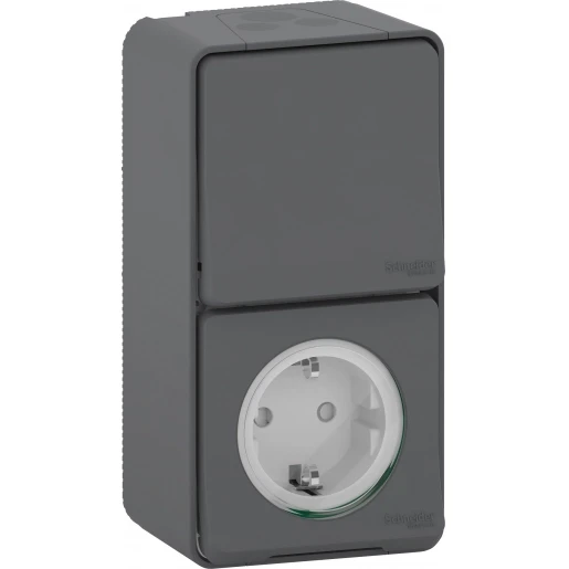 Merten Mureva combinatie wandcontactdoos opbouw antraciet IP55 MUR36024