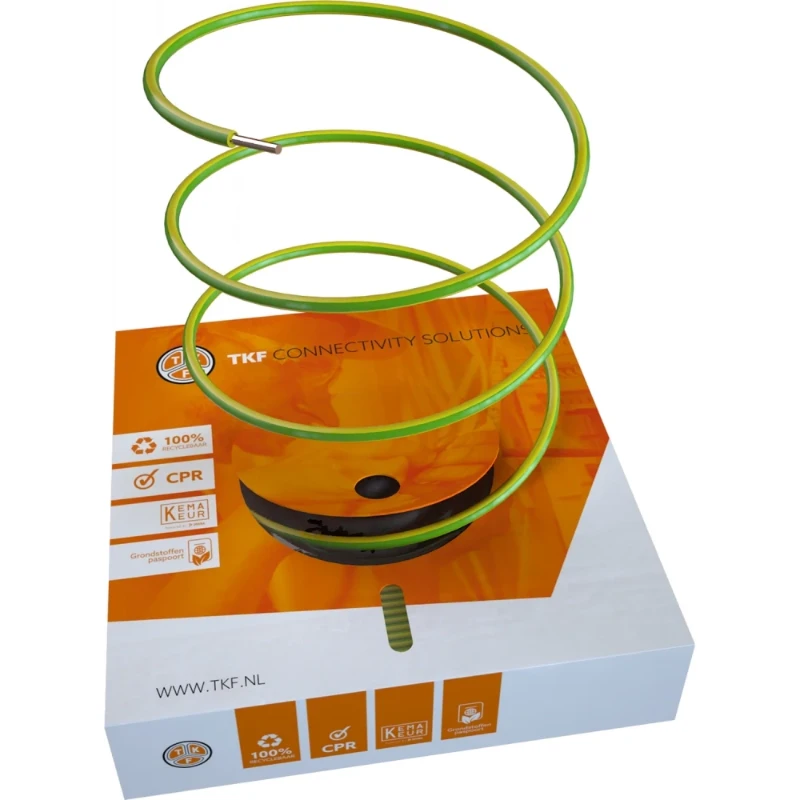 TKF ZD H07Z1 B2ca Installatiedraad 1x2.5mm² polyolefine groen/geel