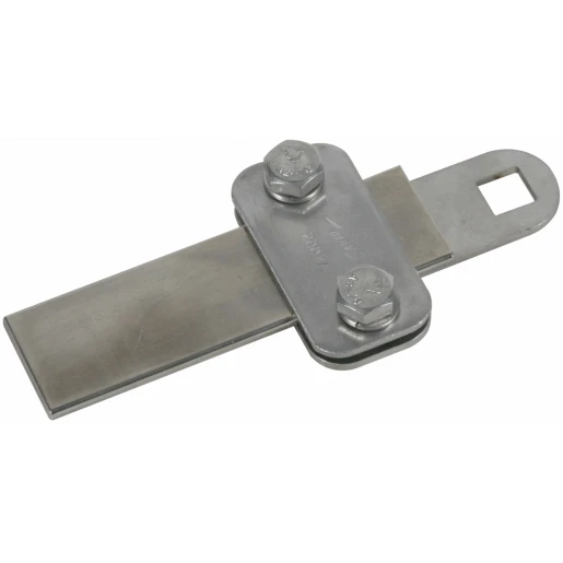 Dehn Clamping piece stst 200ka f.fl-30x4mm w.square hole d 11mm