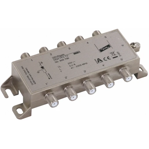 Dehn Five-channel surge arrester dehngate for 75 ohm tv and sat systems