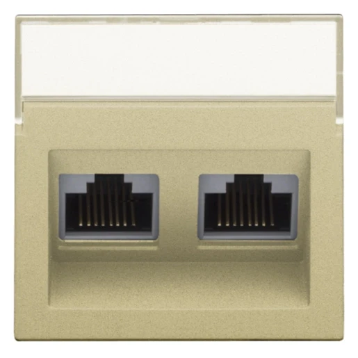 Niko Pure Centraalplaat data Modular-Jack Centraalplaat 2 connectoren Zonder label goud 221-65400