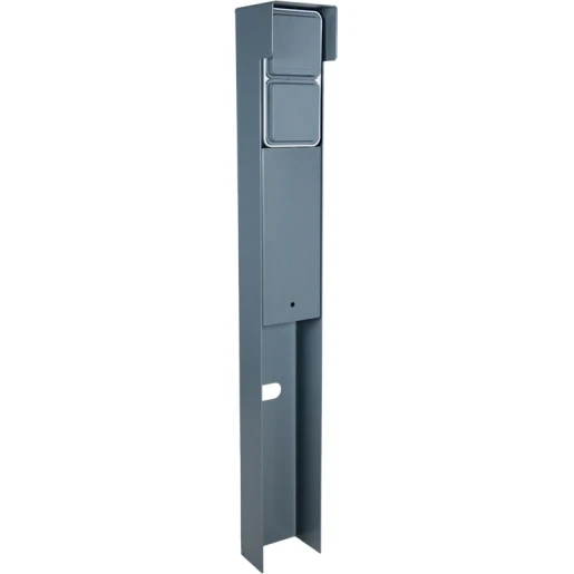 Glampère Pro+ Tuinpaal met kabeldoos afdekkap en installatiedraad 2 contactdozen Glanzend grijs IP55 NL6520GR