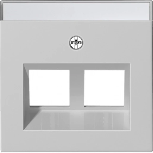 Gira System 55 afdekking 30° + tk voor draagring Modular-Jack Centraalplaat Met label grijs 2640015