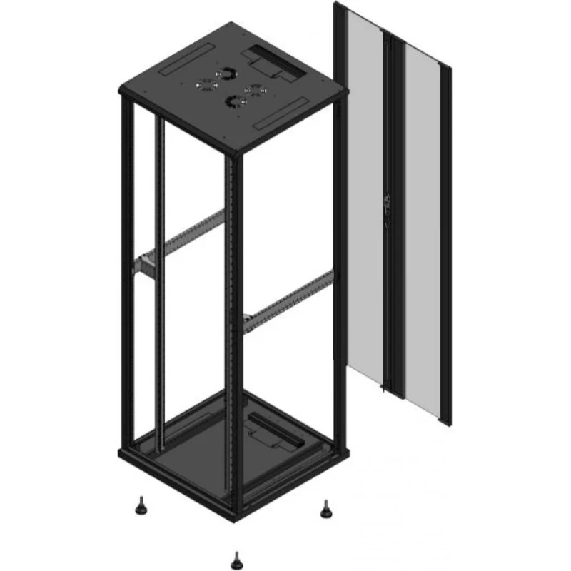 Gigamedia Vloer patchkast SP AR dubbel VER EX 19" 47HE 800x800mm Zwart GGM 704788SPPVDEX