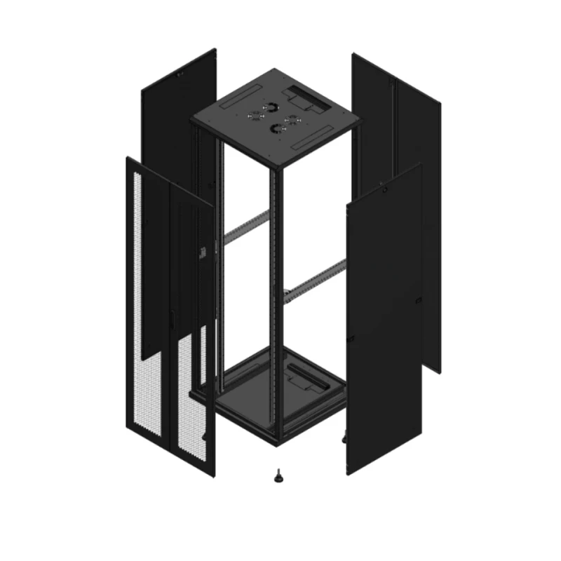 Gigamedia Vloer patchkast AV dubbel PER AR dubbel TOL 19" 47HE 800x800mm Zwart GGM 704788PPDPTD