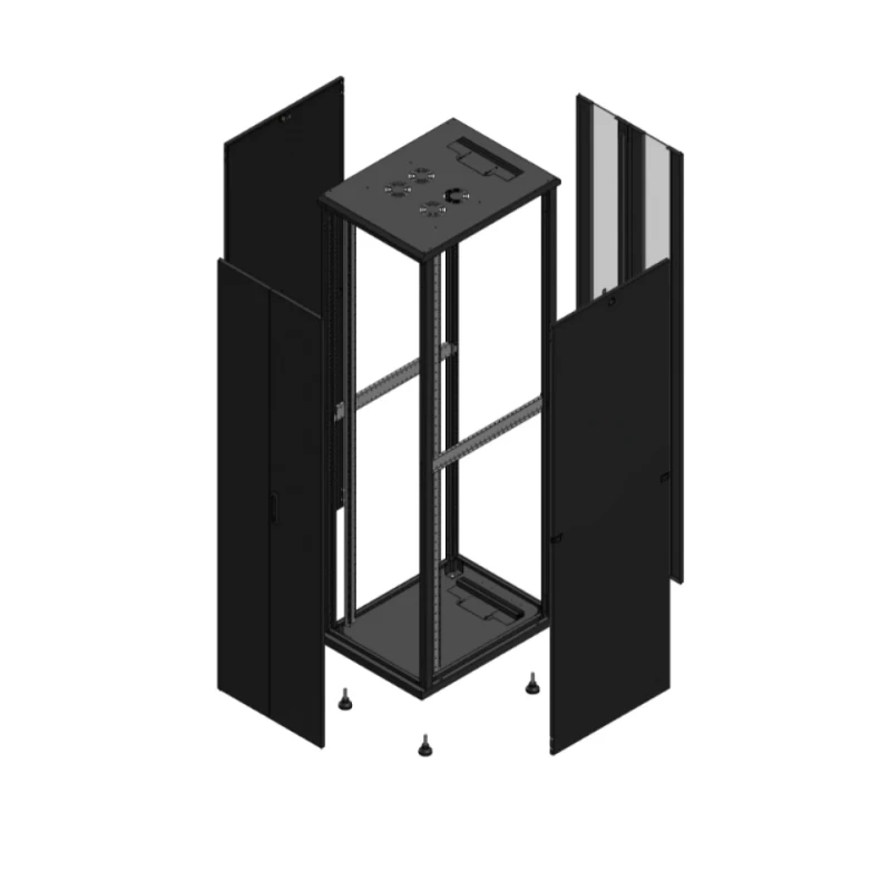 Gigamedia Vloer patchkast AV dubbel TOL AR dubbel VER 19" 47HE 600x800mm Zwart GGM 704768PTDPVD