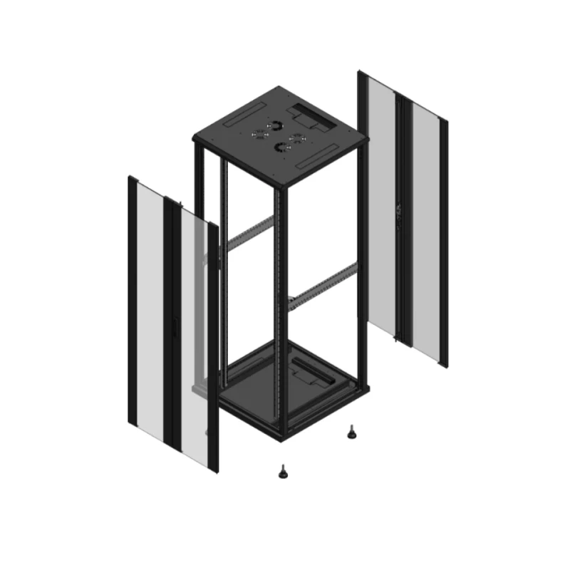 Gigamedia Vloer patchkast AV dubbel VER AR dubbel VER EX 19" 42HE 800x800mm Zwart GGM 704288PVDPVDEX