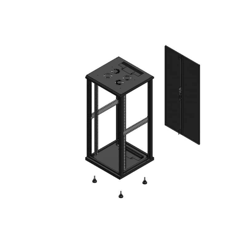 Gigamedia Vloer patchkast SP AR dubbel TOL EX 19" 26HE 600x600mm Zwart GGM 702666SPPTDEX