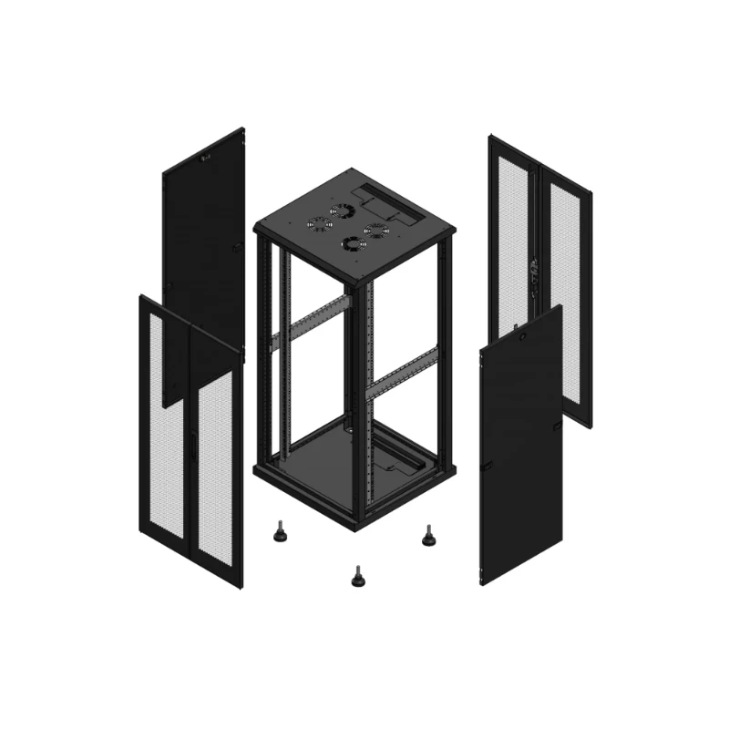 Gigamedia Vloer patchkast AV dubbel PER AR dubbel PER 19" 26HE 600x600mm Zwart GGM 702666PPDPPD
