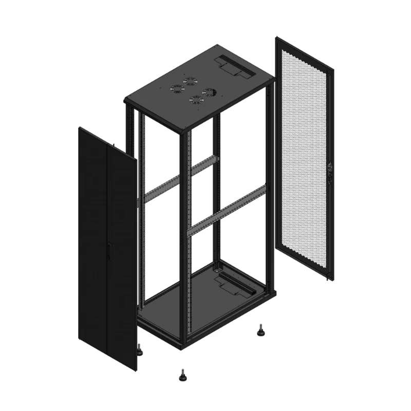 Gigamedia Vloer patchkast AV dubbel TOL AR enkel PER EX 19" 42HE 600x1000mm Zwart GGM 7042610PTDPPSEX