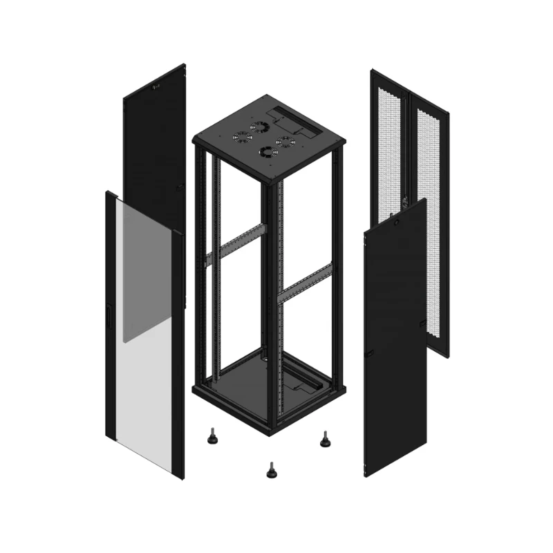 Gigamedia Vloer patchkast AV enkel VER AR dubbel PER 19" 36HE 600x600mm Zwart GGM 703666PVSPPD