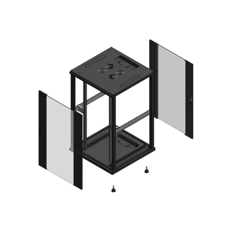 Gigamedia Vloer patchkast AV enkel VER AR enkel VER 19" 26HE 800x800mm Zwart GGM 702688PVSPVSEX