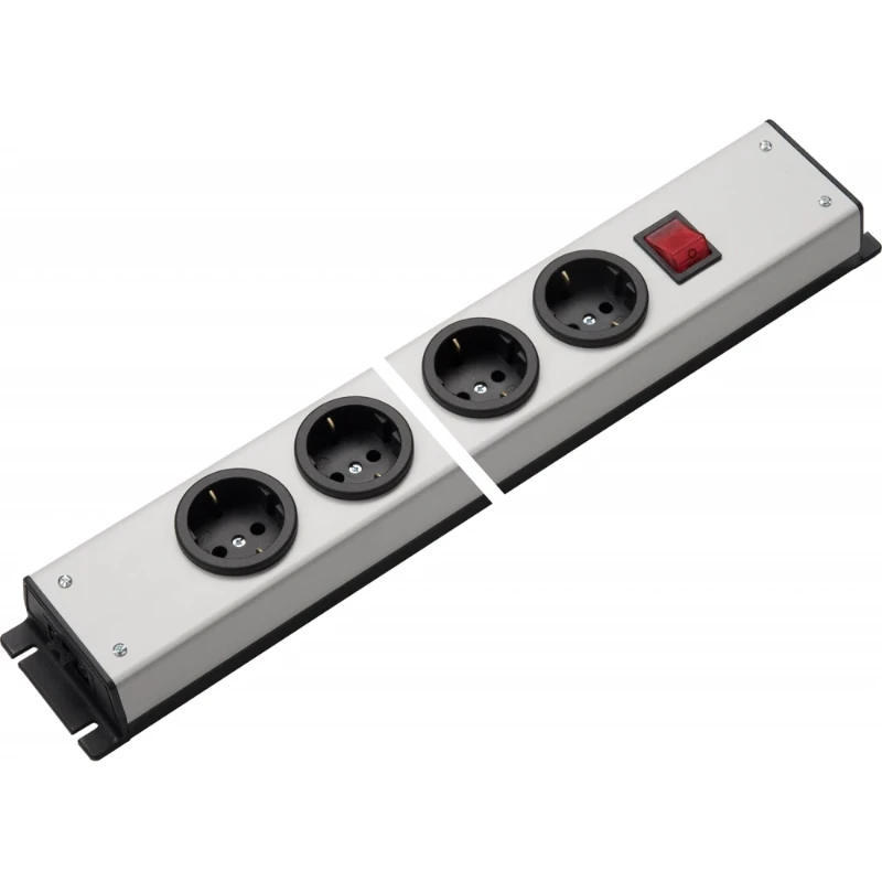 Martin Kaiser contactdooscombinatie grijs-zwart stekerbaar 4RA 16A IP20 1053/4-2/L-SW