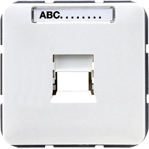 Jung CD range centraalplaat afdekking 110 connect cd500 Modular-Jack 1 connector Met label wit 569-15NWE