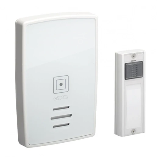 Grothe polo Gong + beldrukker/zender met LED 80dB DC Wit 500m Draadloos 714284