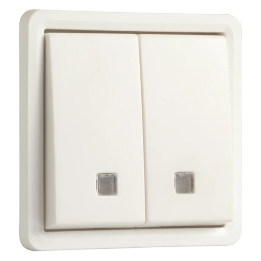 Niko New Hydro drukknop verlicht opbouw groepen drukcontact Drukknop Mat wit RAL 9010 701-35105