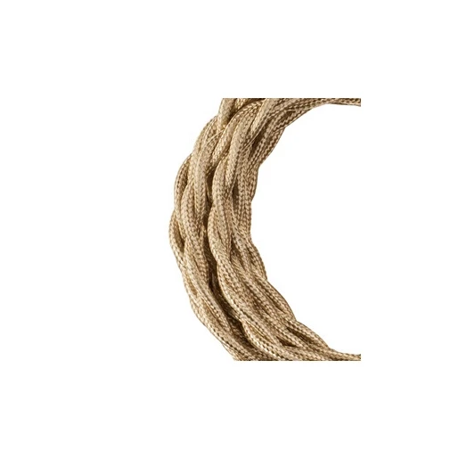 Bailey TEXTILE CABLE TWISTED 2C METALLIC CHAMPAGNE 3M
