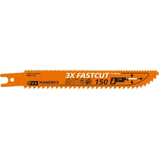 Mandrex 3X Fastcut Reciprozaagblad hoge snelheid (1 stuk = 2) hout kunststof 18301150