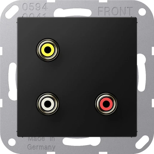 Jung A range afdekking a500 matzwart cinch audio/video MAA1031SWM