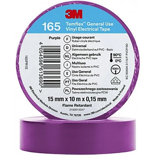 3M Vinyl isolatietape 165 Paars 15mm x 10m