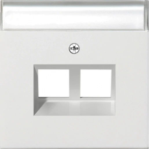 Gira F100 afdekking 30° + tk voor draagring Modular-Jack Centraalplaat Met label wit 2640112