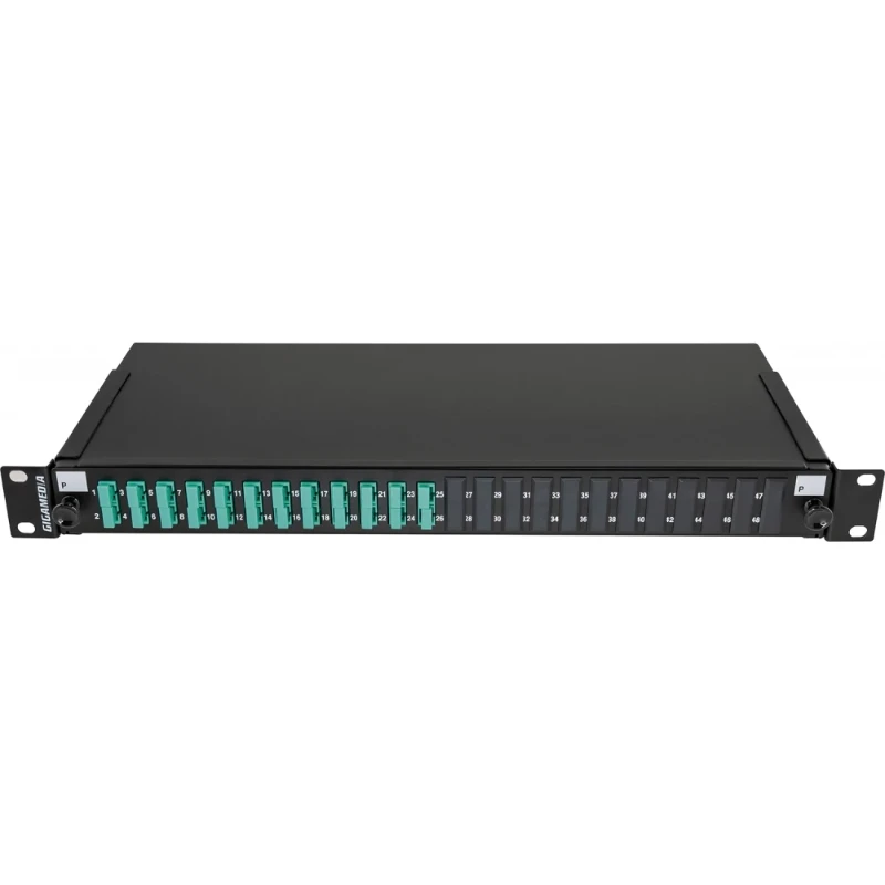 Gigamedia Preloaded 1U patchpaneel 12 SC duplex OM4 erika violet