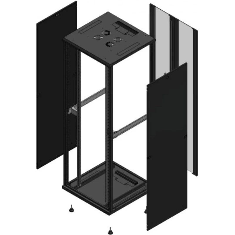 Gigamedia Vloer patchkast SP AR dubbel VER 19" 47HE 800x800mm Zwart GGM 704788SPPVD