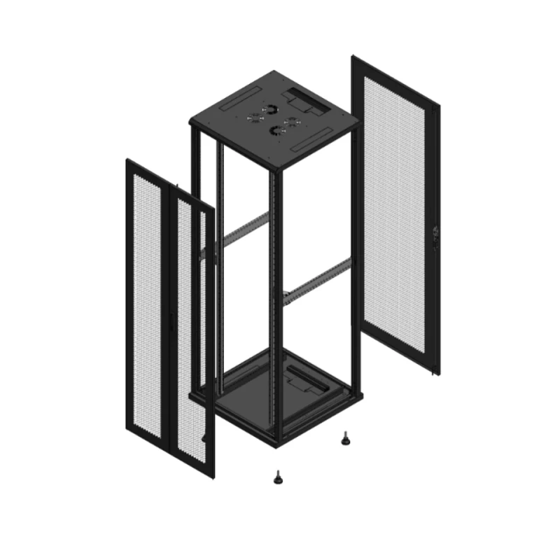 Gigamedia Vloer patchkast AV dubbel PER AR enkel PER EX 19" 47HE 800x800mm Zwart GGM 704788PPDPPSEX