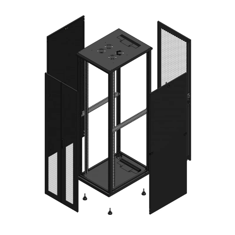 Gigamedia Vloer patchkast AV dubbel PER AR enkel PER 19" 42HE 600x800mm Zwart GGM 704268PPDPPS