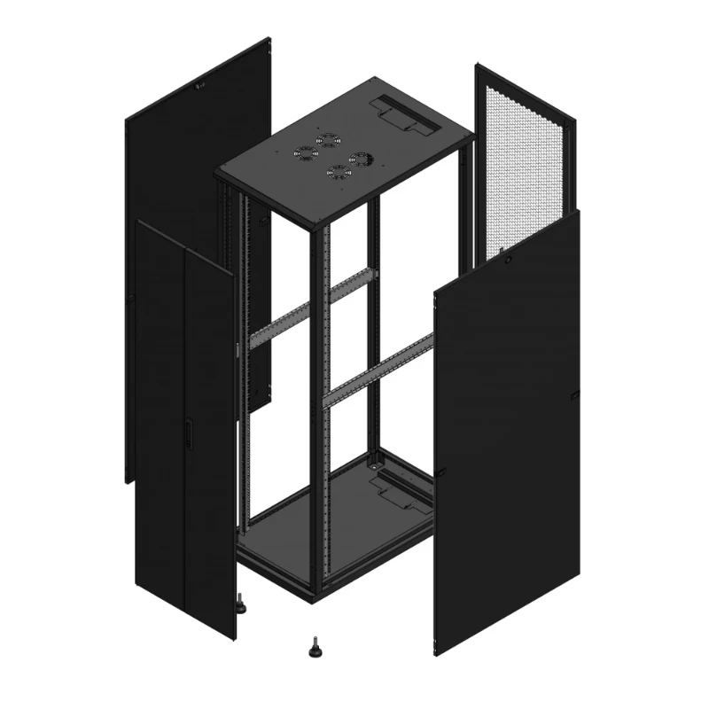Gigamedia Vloer patchkast AV dubbel TOL AR enkel PER 19" 42HE 600x1000mm Zwart GGM 7042610PTDPPS