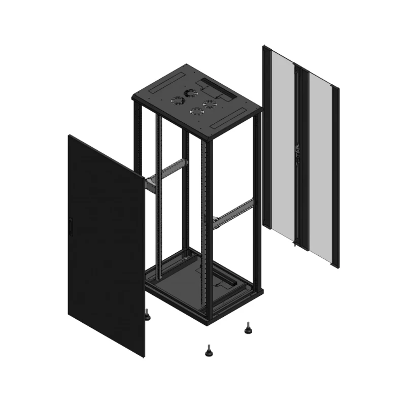 Gigamedia Vloer patchkast AV enkel TOL AR dubbel VER EX 19" 36HE 800x600mm Zwart GGM 703686PTSPVDEX