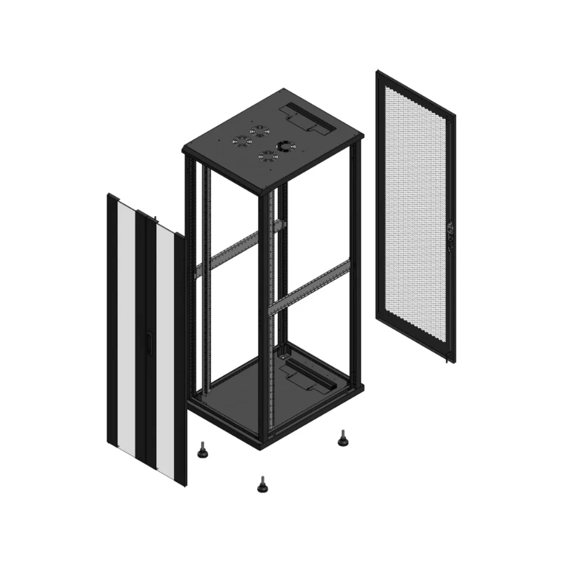 Gigamedia Vloer patchkast AV dubbel VER AR enkel PER EX 19" 36HE 600x800mm Zwart GGM 703668PVDPPSEX