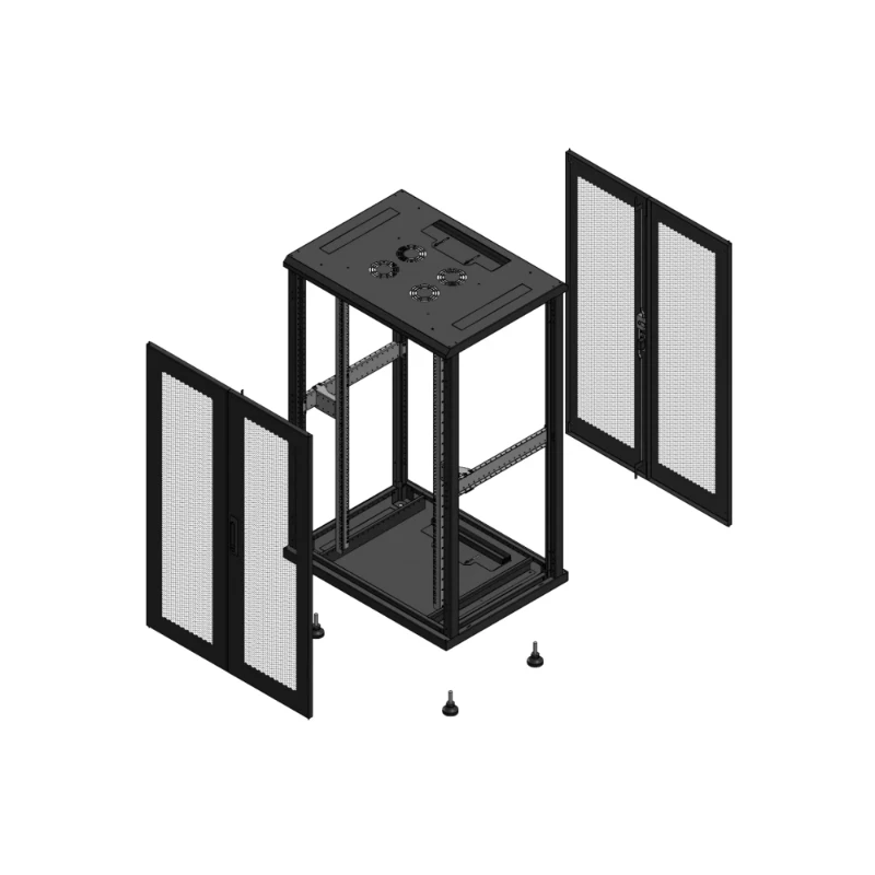 Gigamedia Vloer patchkast AV dubbel PER AR dubbel PER EX 19" 26HE 800x600mm Zwart GGM 702686PPDPPDEX