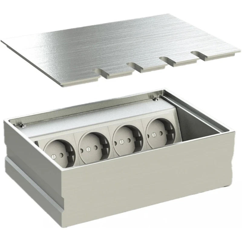 OCS Vloerdoos 8804 4x 230V RVS deksel